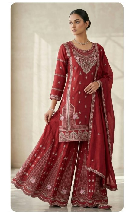 11009 A To D By Zorista Chinon Silk Readymade Pakistani Suits